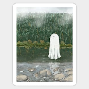 Haunted lake ghost Sticker